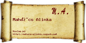 Mahács Alinka névjegykártya